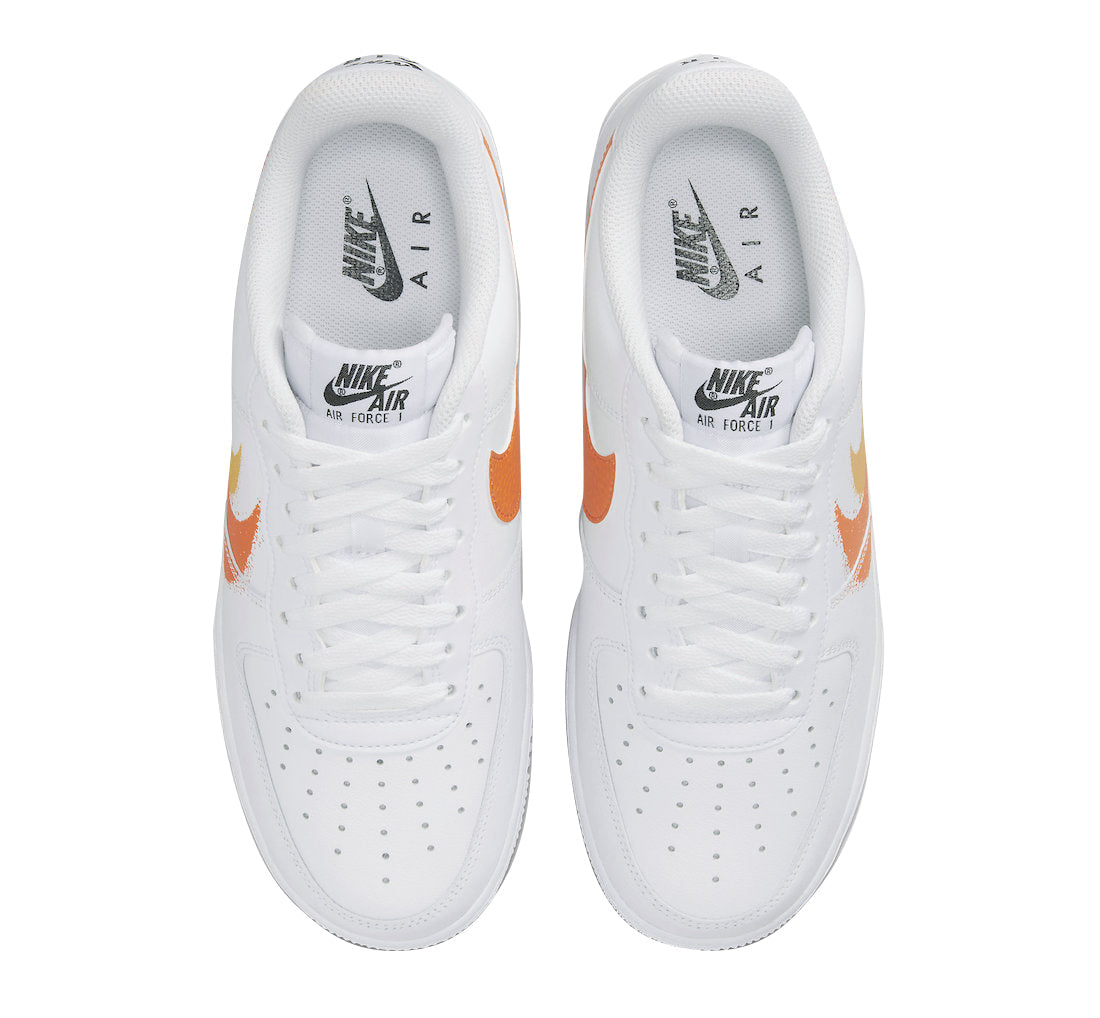 Nike Air Force 1 Low Spray Paint Swoosh White Orange – Kicks Oasis